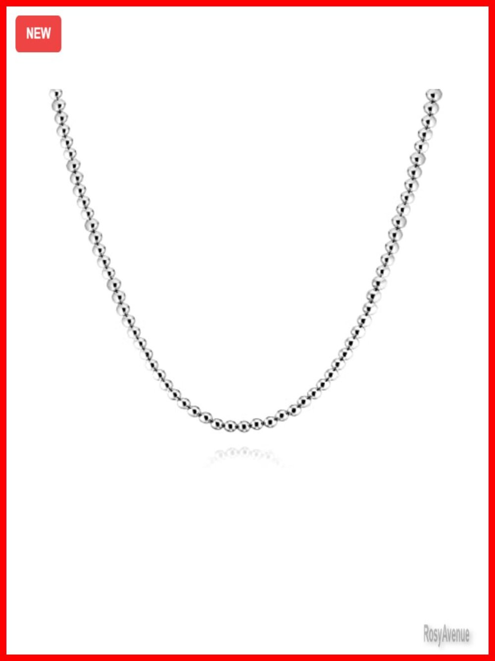 925 Sterling Silver 3MM Bead Ball Chain Necklace Handmade Italy Gift Box